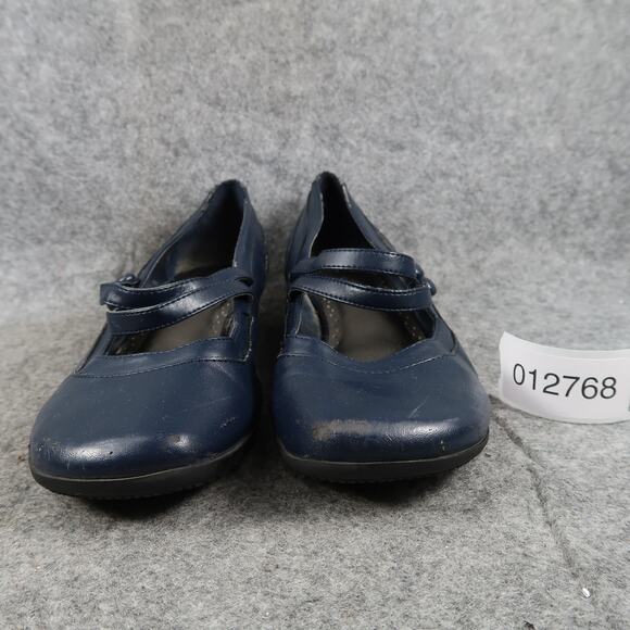 Croft & Barrow Shoes Womens 6.5 Casual Mary Jane Clare Navy Slip On Low Wedge - Picture 2 of 12